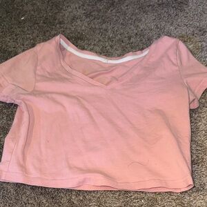 Pink V-Neck Women's Top